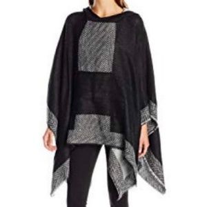 Vince Camuto Black and Gray Poncho